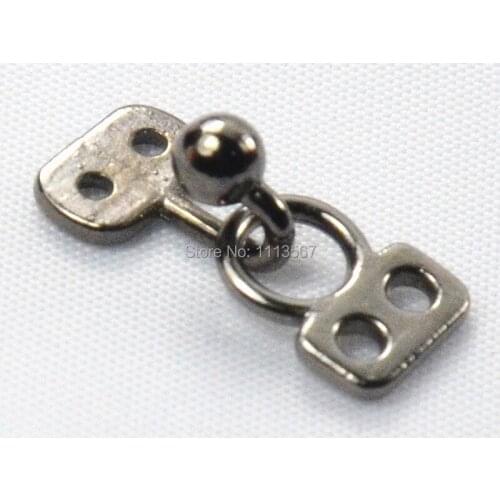 100pieces Craft Black Gun Metal Waist Extender Hooks & Eyes Clasps Button Sewing On Garment Button for Clothes Hooks 19mm K125