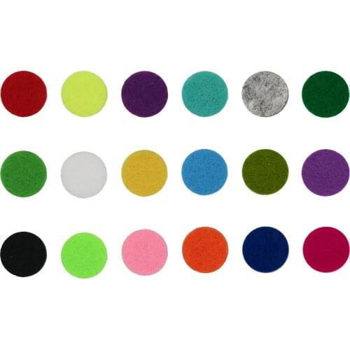 20pcs/lot 17mm Colorful Aromatherapy Felt Pads Jewelry Findings Fit for Essential Oil Diffuser Perfume 25mm Locket Aroma Locket