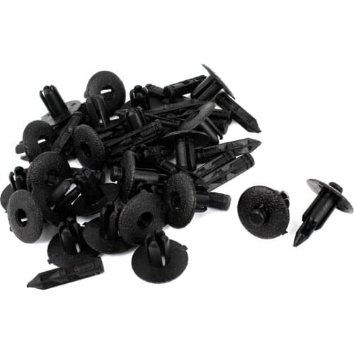 X Autohaux 24 Pcs Black Plastic Rivets Retainer Clip 6Mm X 16Mm X 17Mm For Car Bumper