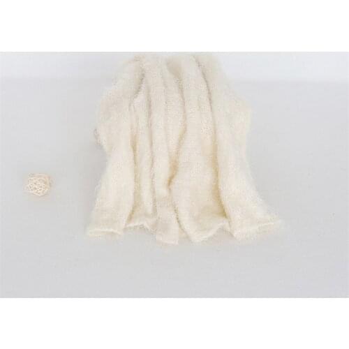 40*80 cm Ivory High quality Newborn Jersey stretch knit wrap Baby photo wrap layer fabric Newborn swaddle blanket cocoon