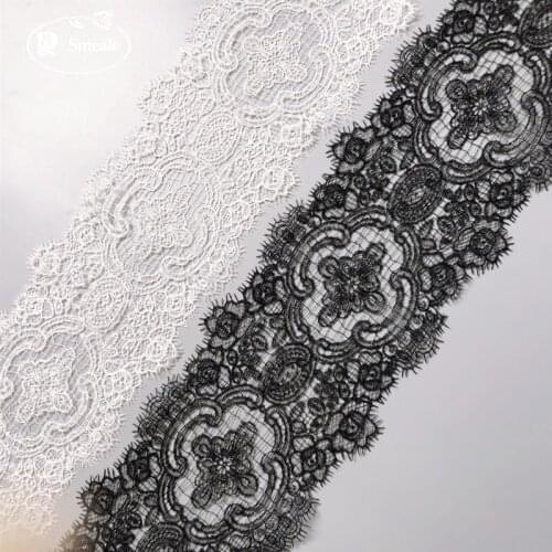 5 Color Fish thread Hollow Embroidery Dress Lace Handmade DIY Accessories Clothing Decoration Material Fabric Black RS2923