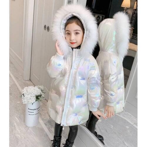 Winter White/Pink Color Jackets Outerwear For Height 110cm-160cm Girls Hooded Warm Children Coat High Quality Cotton Outerwear