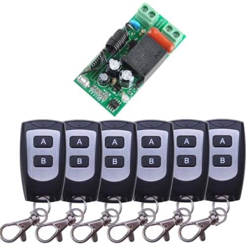 AC 220V 1CH Wireless Remote Control Light Switch System Receiver Transmitter For 6PCS W/B Waterproof Remote