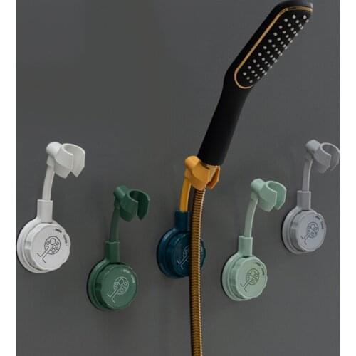 360 Degree Shower Head Holder Punch-Free Adjustable Wall Mounted Bracket Base Universal Home Hotel Bathroom Bidet Accessories