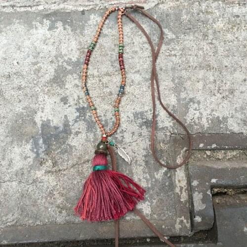 Dongmu jewellery bohemian style fashion tassel pendant pearl long necklace lady boutique jewelry new year best gift