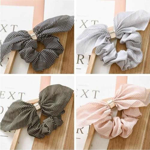 4pcs/pack 4 colors scrunchies rabbit bunny ear scrunchies elastic hair ties for women or girls