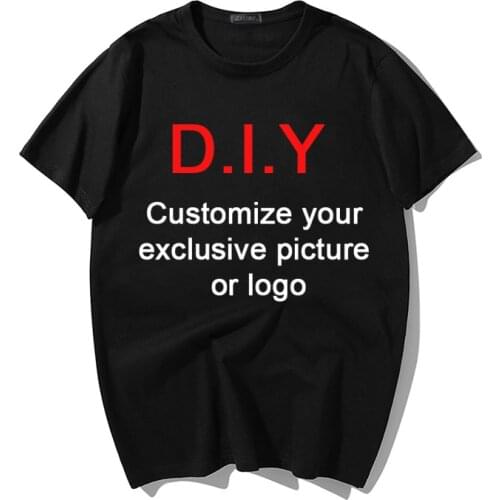 Customized Print T Shirt Mens DIY Photo Logo Tee T-shirt Summer Casual Loose Unisex Tops Custom Your Exclusive Tshirt 7 Colors