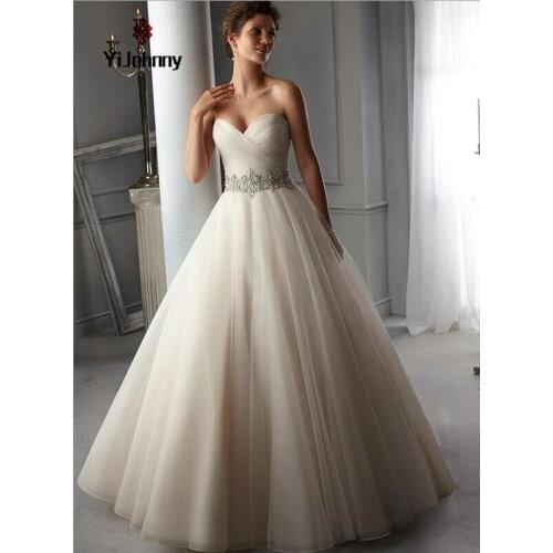 HF007 FREE shipping New 2021 new bride discs fashion was thin Beading Strapless Floor-Length Ball Gown dress wedding