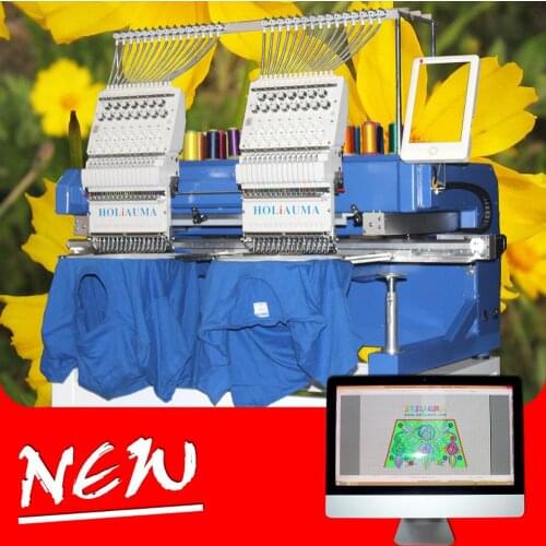 China 10 years service ! Two Head Customizable Automatic 2 Head Cap Towel Bag Flat DAHAO High Speed Embroidery Machine