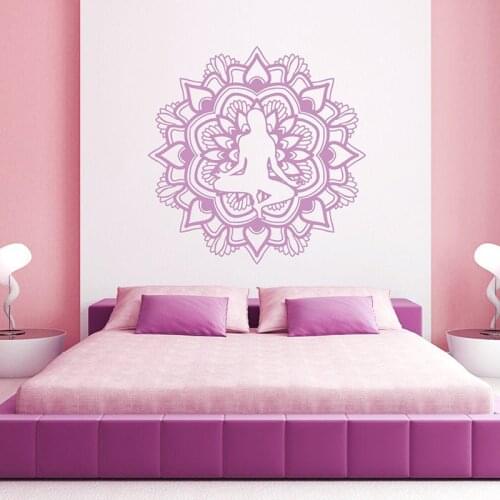 Decals Mandala Moroccan Ornament Pattern Namaste Indian Circle Gymnastics Yoga Vinyl Art Home Decor Sticker Interior Murals S223