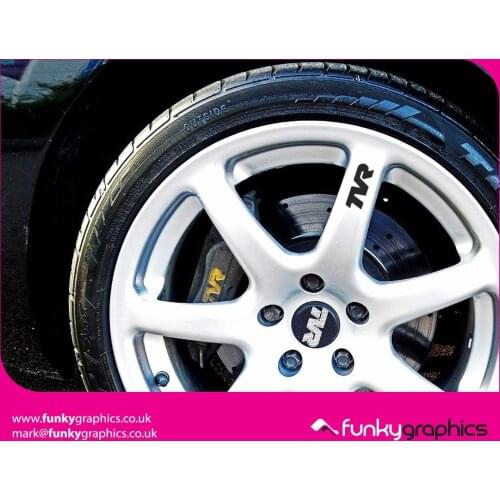 For TVR TUSCAN CHIMAERA LOGO ALLOY WHEEL DECALS STICKERS GRAPHICS x8 IN BLACK VINYL