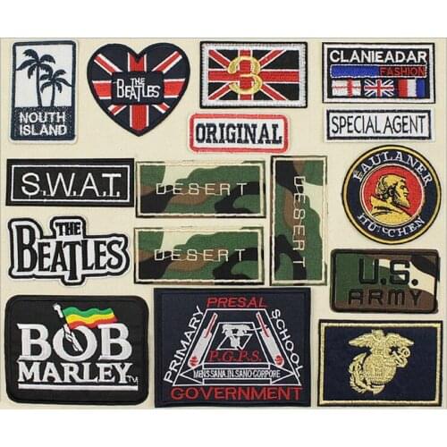 Patch Badges Embroidered Applique Sewing Iron On Badge Clothes Garment Apparel Accessories 20 pcs/lot