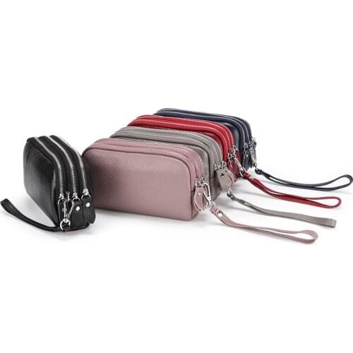 RanHuang New 2021 Womens Genuine Leather Wallets Fashion Clutch Bags Cow Leather Purses Long Wallets Multifunction Bags B039