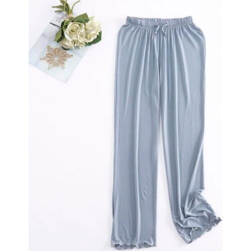 New Pajama Pants For Women Lounge Wear Modal Cotton Sleep Bottoms Spring Autumn Loose Ruffle Home Trousers Pantalones De Mujer