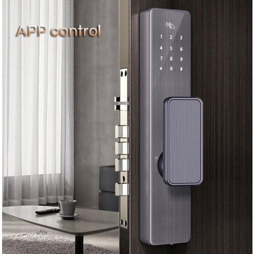 Fingerprint Passcord Apartment Smart Lock App Remote Control Bluetooth Doorlock Card Home Locks Lower Handle Fingerprint LockNew