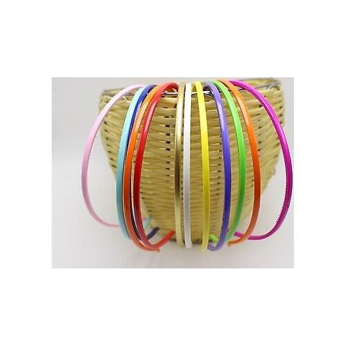 10 Mixed Bubblegum Color Plastic Narrow Thin Hair band Headband 4mm With Teeth