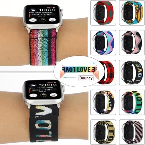 New elastic Replacement strap for Apple Watch 38mm 40mm 42mm 44mm bands Bracelet for iWatch Series 5 4 3 2 Watchband Accessories
