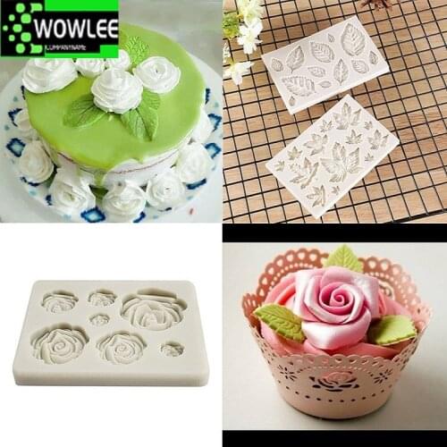 Rose Flowers silicone mold Cake Chocolate Mold wedding Cake Decorating Tools Fondant Cake Mold