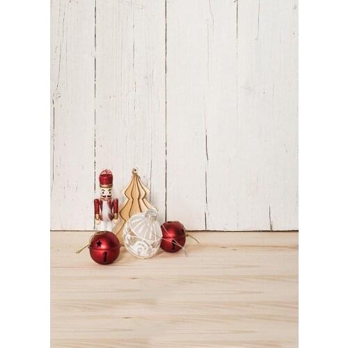 Christmas Decors Wooden Wall Floor Photography Backdrop Vinyl Cloth Background for Children Baby Shower Photophone Photo Studio