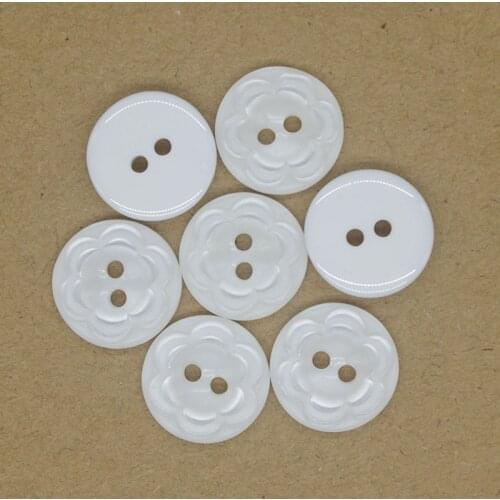 SHINE Brand 50PCs Resin Sewing Button Scrapbooking Round 3D Flower 2 Holes Costura Botones bottoni botoes JS9013 15mm