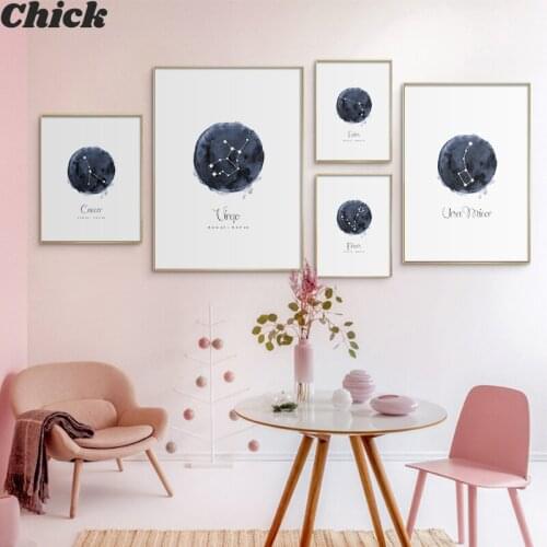 Constellation Nursery Wall Art Canvas Poster Print Astrology Sign Painting Minimalist Nordic Children Room Decoration Picture