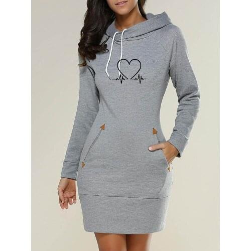 New Hoodie Autumn and Summer Thin Women Dress Casual Hooded Pocket Long Sleeve Pullover Sweatshirts Women Fashion