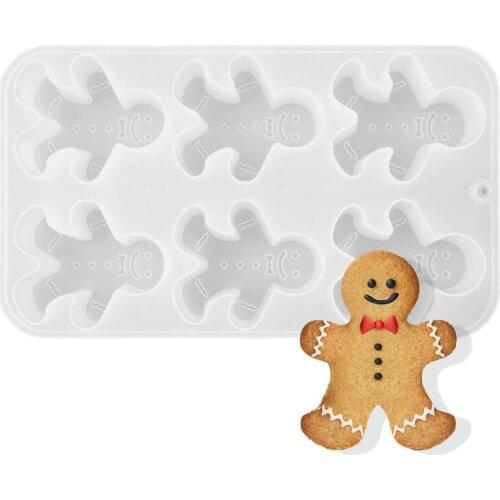1=6pcs Christmas snowman gingerbread Man Silicone Mold Epoxy Resin Dried Flower Resin Decorative mold Ornaments supplier