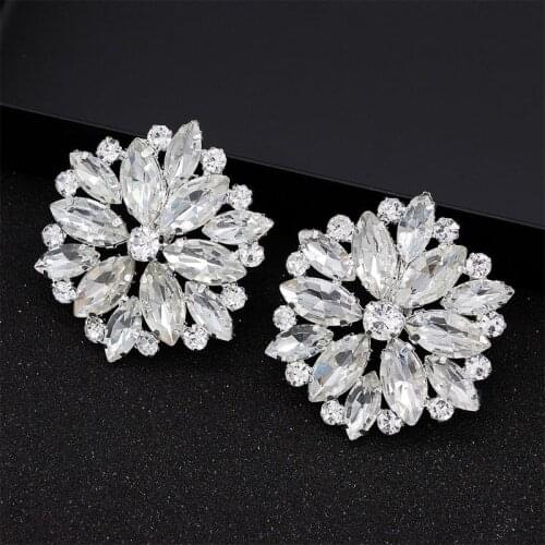 1Pair Luxury Crystal Shoe Clips Removable Rinestone Shoes Charms Shiny Buckles