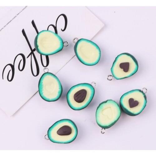 10Pcs Cute Avocado Charms For DIY Making Earrings Necklace Bracelet Handmade Jewelry Accessories Fashion Avocado Pendant
