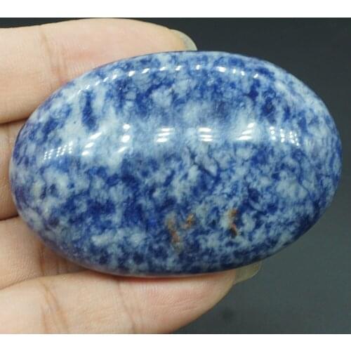 2.36 Inch Natural Blue Spot Jasper Crystal Reiki Healing Quartz Chakra Massage Energy Palm Stone Crafts