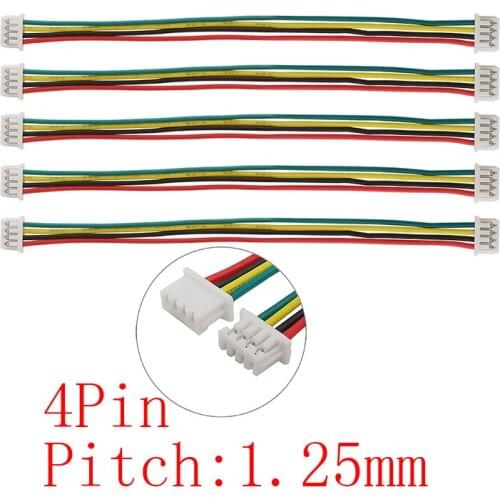 20/10/5Pcs Micro JST 1.25mm 4P 4 Pin Double Head Electronic Cable Wire Connector Length 10CM 15CM 20CM 30CM