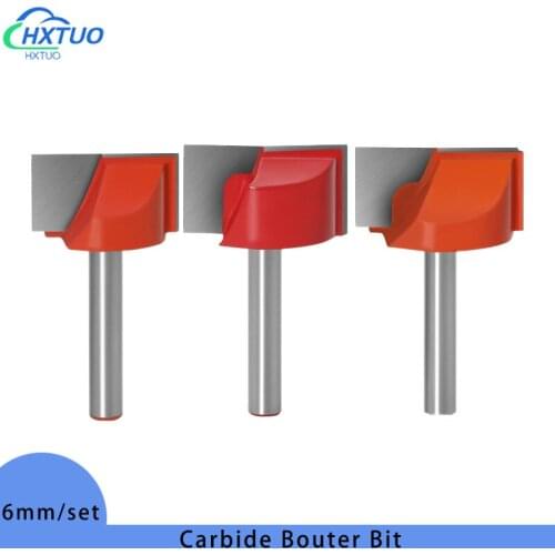 3pcs/set CNC Milling Cutter End Mill For Wood Engraving Bit Solid Carbide Router Bit Woodworking Tools