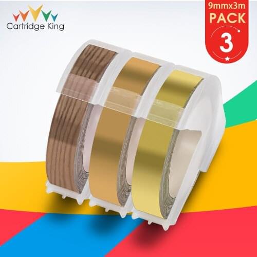 3PK Label Tapes 3/8" 9mm for Dymo 3D Embossing Stong Adhesive Label Maker S0717930 S0717910 S0720020 1610 Label Tag Printer