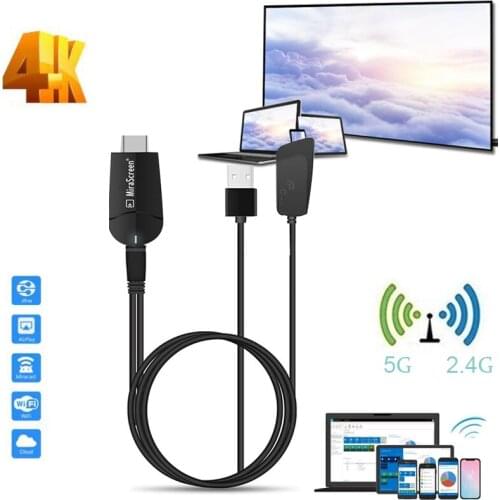 4K TV Stick HD 2.4G 5G WiFi Mirascreen K6 TV Dongle Dual Band Miracast For DLNA Airplay TV Display Dongle Receiver