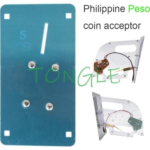 5 PISO Transparent Plastic Coin Acceptor Mech Export Philippines 1 Peso Mechanical White Transparent for Arcade Game Machine