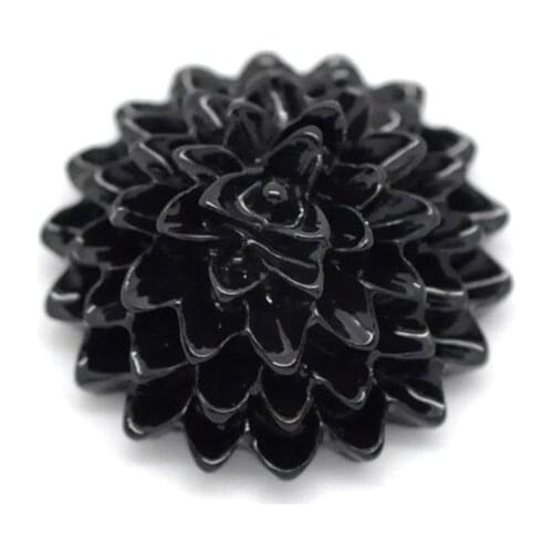 50Pcs Resin Flower Black Embellishments Cabochon Scrapbook Fashion Home Wedding Decoration Craft Resin Cabochon 15*6mm