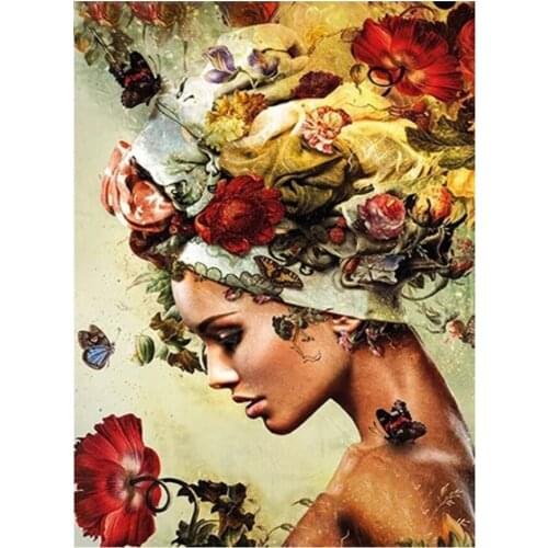 5D Diamond Painting Fantasy Woman Flower Embroidery DIY Gift Cross Stitch Kits Rhinestones Full Square Drill Home Decor A1194