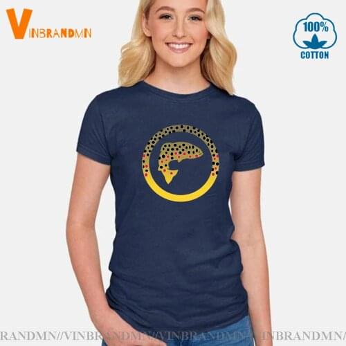 Camiseta Rainbow Trout Jumping T shirt women Brown Trout Flyfish T-shirt Trout Fishing Tshirt Slimfit Fisher Fisherman Tee shirt