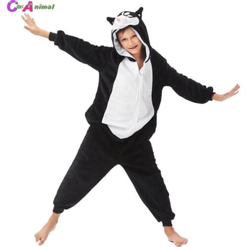 Siberian Husky Children Animal Cartoon Kigurumi Kids Onesies Pajamas Cosplay Costumes For Halloween New Year Carnival Party