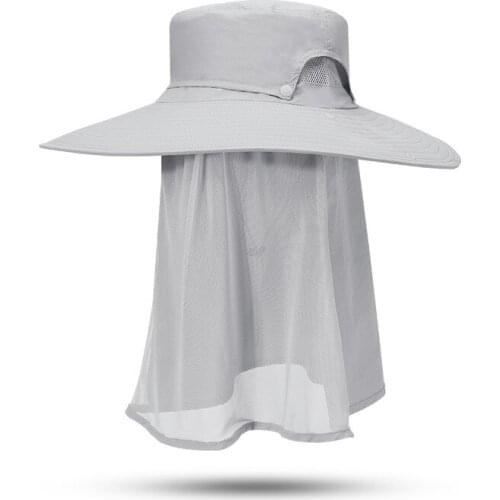 Men Fishing Hat Anti-mosquito 12cm Big Brim Mesh Mask Camping Outdoor Tools Pest Control