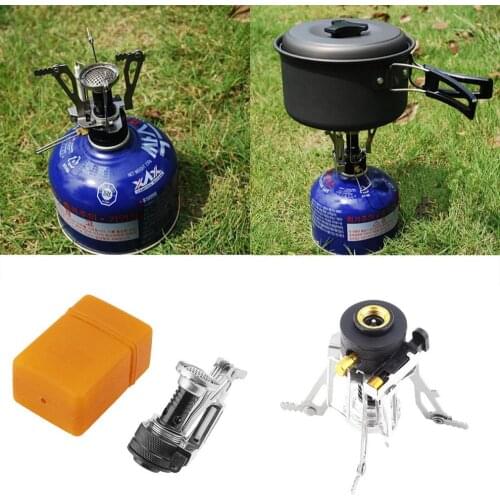 2018 Hot Portable Outdoor Picnic Gas Foldable Camping Mini Steel Stove Case Drop shipping