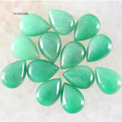 Water Drop 18x13MM Cabochon Natural Stone Bead Green Aventurine For Jewelry Making Necklace Pendant Bracelet Earring 10Pcs K811