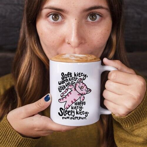Sofe Cat Sleepy Kitty Coffee Cup 11oz Ceramic Coffee Mugs and Tea Milk Cups Gril Friends Birthday Gift