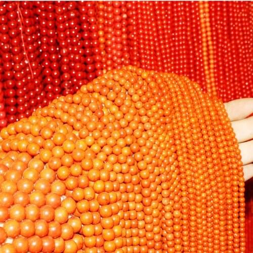 Natural Stone Round Coral Loose Beads Seven Sizes for Your Choice DIY Jewelry for Bracelet or Necklace Sold Per Strand
