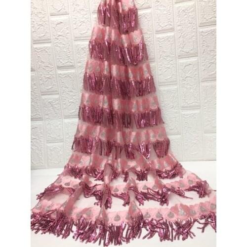 Sequins lace fabric Green Blue Fashion Dress African lace fabric 2018 high quality lace Sequin lace For Wedding White green