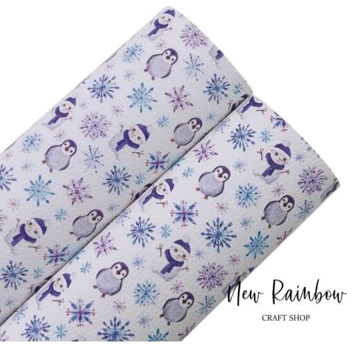 New Rainbow 30x22cm/A4 Cute Winter Animal Pu Faux Leather sheets for bows, earrings, purse, handmade crafts