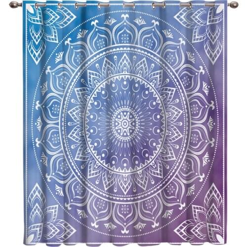 Mandala Datura Buddhism Ethnic Window Treatments Curtains Valance Living Room Bedroom Kitchen Decor Kids Window Home Decoration