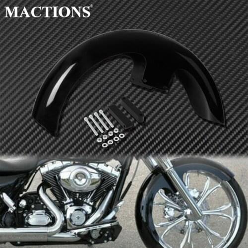 Motorcycle Gloss Black 21" Wrap 5.5" Front Fender For Harley Touring Road King Street Electra Glide FLTR FLHT FLHR Custom