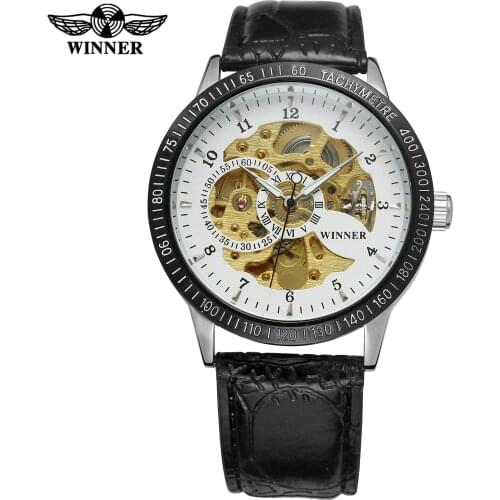 Fashion Winner Top Brand Retro Classic Leather Small Dial Design Relogio Masculino Mens Automatic Watches Luxury Wrist Watches