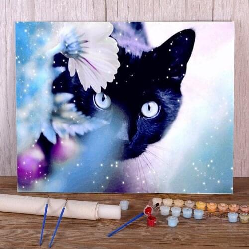 Cat Animal Coloring By Numbers Painting Set Oil Paints 40*50 Boards By Numbers New Design For Kids Handiwork Art